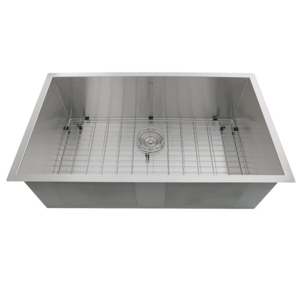 Nantucket Sinks ZR3219-16 Pro Series Large Rectangle Single Bowl Undermount Zero Radius Stainless Steel Kitchen Sink