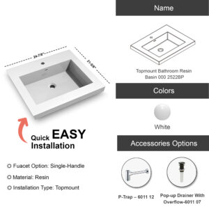 Dowell Topmount Bathroom Resin Basin 000 2522BP