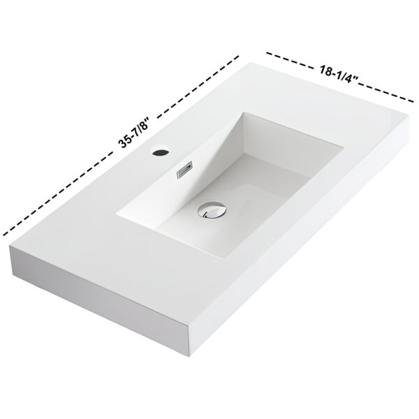 Dowell Topmount Bathroom Resin Basin 000 3618BP