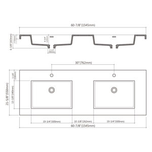 Dowell Topmount Bathroom Resin Basin 000 6122BP-MG