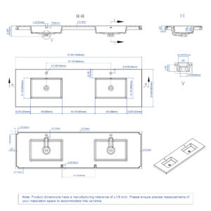 Dowell Topmount Bathroom Resin Basin 000 7322BP