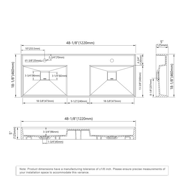 Dowell Wall Mounted Bathroom Sink 070 4818 – ADA