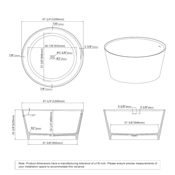 Dowell Freestanding bathtubs-078 48 01