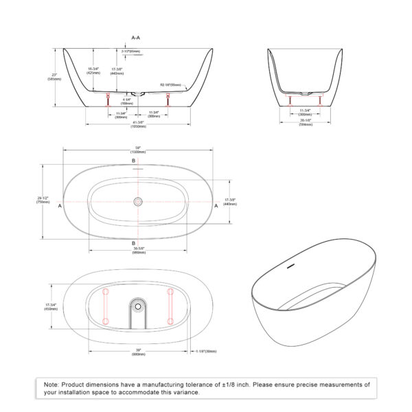 Dowell Freestanding bathtubs-080 5930 02