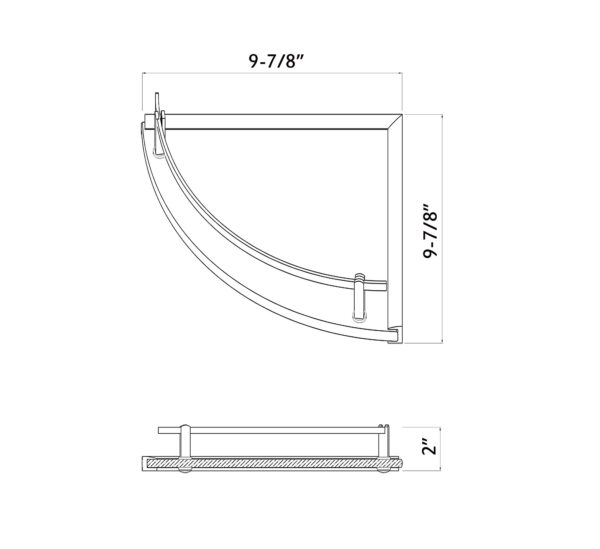 Dowell Single Corner Glass Shelf-2008 001 01