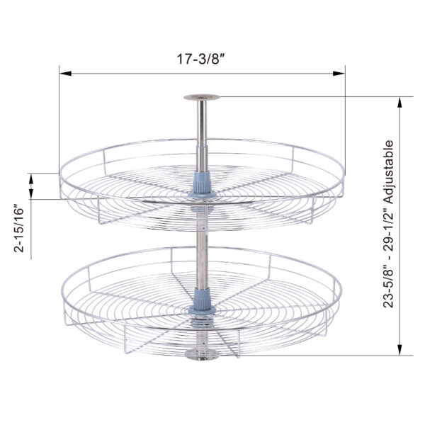 Dowell 30″H Wall Corner Lazy Susan-4001 360D