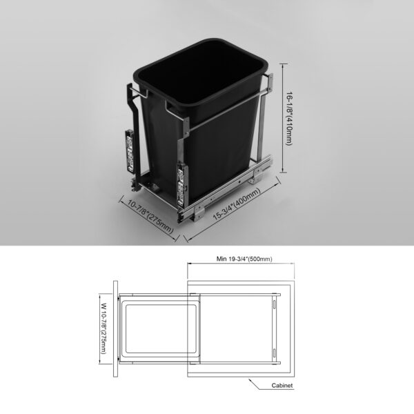 Dowell Pullout Waste Basket for B15-4002 0115