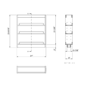 Dowell 5″ Base Pullout Organizer with Adjustable Shelves-4004 0524