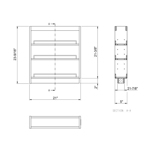 Dowell 5″ Base Pullout Organizer with Adjustable Shelves-4004 0524