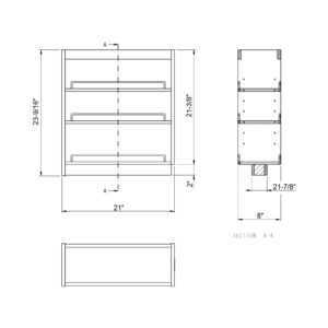 Dowell 8″ Base Pullout Organizer with Adjustable Shelves-4004 0824