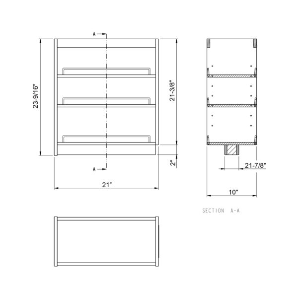 Dowell 10″ Base Pullout Organizer with Adjustable Shelvess-4004 1024