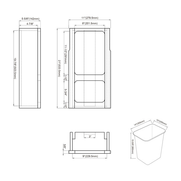 Dowell Pullout Waste Basket for B15-4006 0115