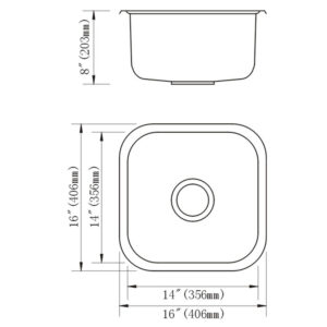 Dowell Undermount Kitchen Sinks Undermount Series-6001 1616B