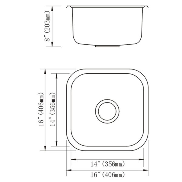 Dowell Undermount Kitchen Sinks Undermount Series-6001 1616B