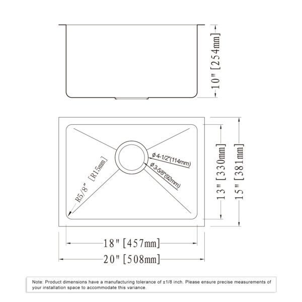 Dowell Undermount Kitchen Sinks Handcrafted Small-Radius Corner Series-6008 2015