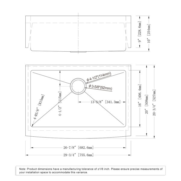 Dowell Undermount Kitchen Sinks Handcrafted Small-Radius Corner Series-6008 3021