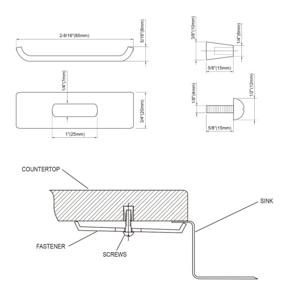 Dowell Clips and Screws for Sinks and Counter top – 6011 11