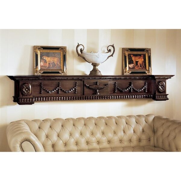 Design Toscano AF5023 79 1/2 Inch Dunbridge Soupiere Mantle Pediment