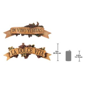 Design Toscano AH9231113 23 Inch Set of Dolce Vita and In Vino Veritas Plaques