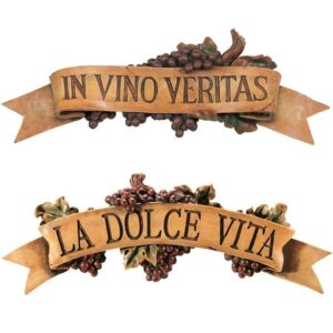 Design Toscano AH9231113 23 Inch Set of Dolce Vita and In Vino Veritas Plaques