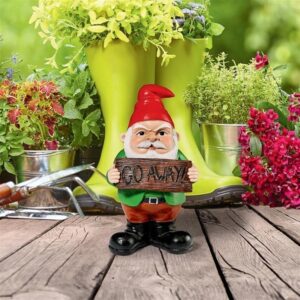 Design Toscano AL170011 4 1/2 Inch Go Away Sign Gnome Statue