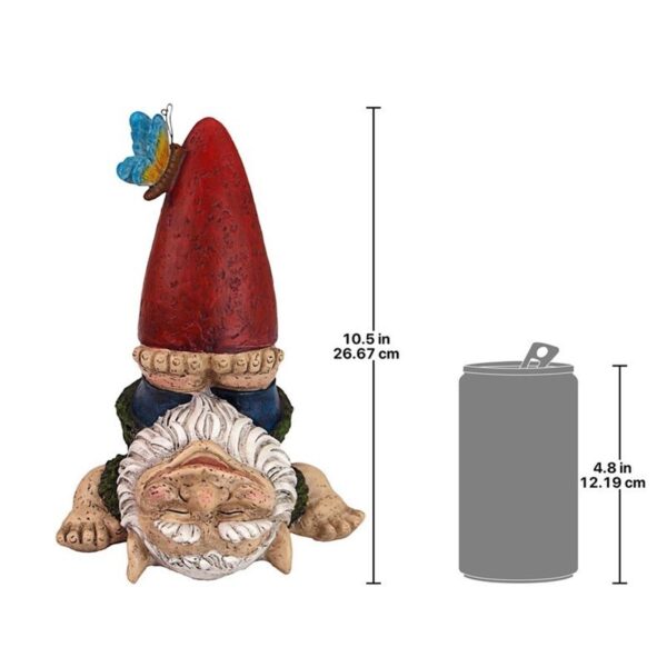 Design Toscano AL18617 8 Inch Topsy Turvy Theo Garden Gnome Statue