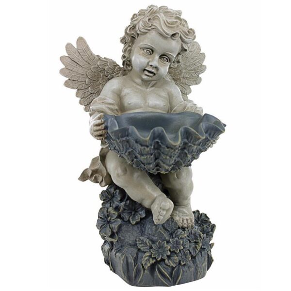 Design Toscano AL20511 9 Inch Sitting Cherub With Shell Statue