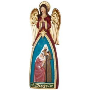 Design Toscano AL20523 7 1/2 Inch Christmas Angel Figurine with Holy Family