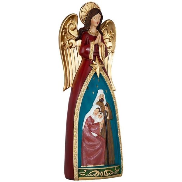 Design Toscano AL20523 7 1/2 Inch Christmas Angel Figurine with Holy Family