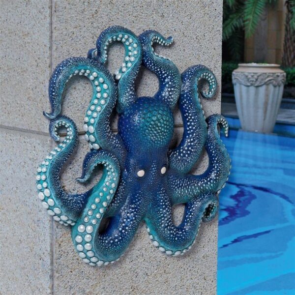 Design Toscano AL96425 16 Inch Octopus Wall Sculpture - Deadly Blue