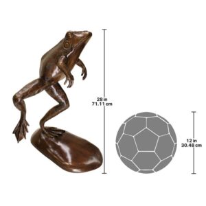 Design Toscano AS22053 17 Inch Giant Leaping Frog Statue - Bronze