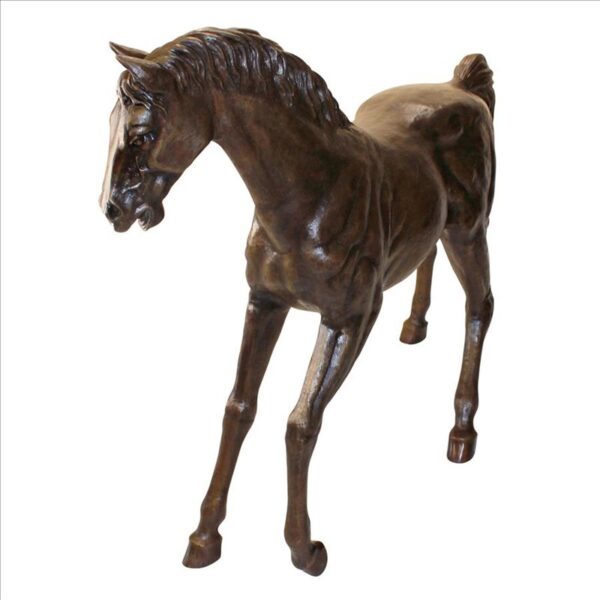 Design Toscano AS23232 57 1/2 Inch Trotting Thoroughbred Horse, Left - Bronze