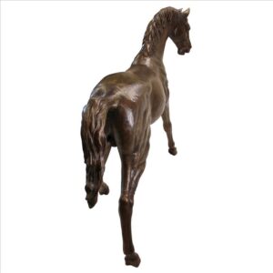 Design Toscano AS23232 57 1/2 Inch Trotting Thoroughbred Horse, Left - Bronze