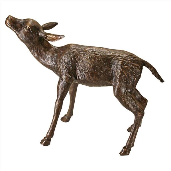 Design Toscano AS9223681 25 Inch Standing Doe and Fawn Statues - Bronze