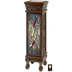 Design Toscano BN1035 10 Inch Dragonfly Stained Glass Pedestal