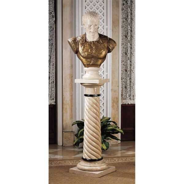 Design Toscano BX0061 14 Inch Bottochino Spiraled Marble Column