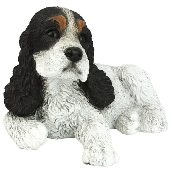 Design Toscano CF2458 10 Inch Cocker Spaniel Puppy - Black and White