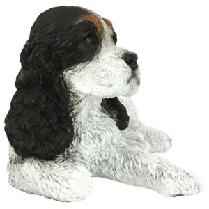 Design Toscano CF2458 10 Inch Cocker Spaniel Puppy - Black and White