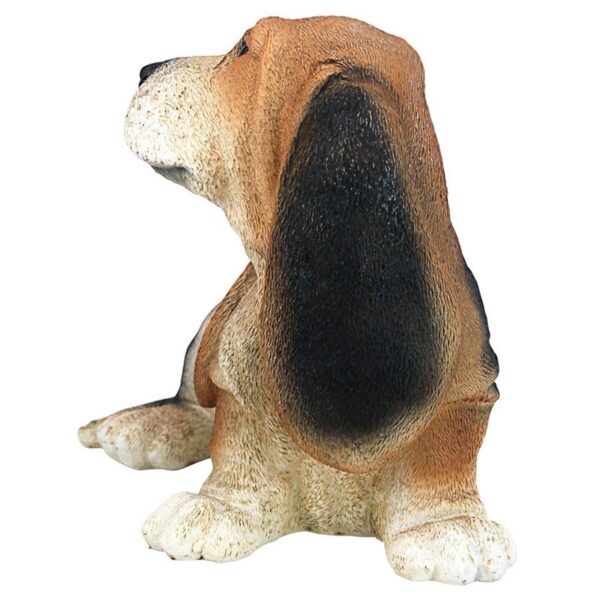 Design Toscano CF3298 9 Inch Basset Puppy Statue - Black and Brown