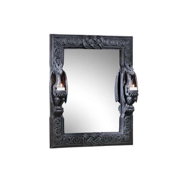 Design Toscano CL2429 19 1/2 Inch Twin Sentinel Dragons Mirror