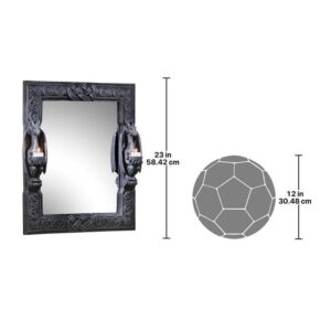 Design Toscano CL2429 19 1/2 Inch Twin Sentinel Dragons Mirror