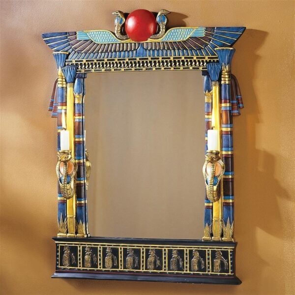 Design Toscano CL2558 19 1/2 Inch Wadjet Mirror with Cobra Sconces