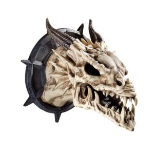 Design Toscano CL4864 10 Inch Horned Dragon Skull Trophy