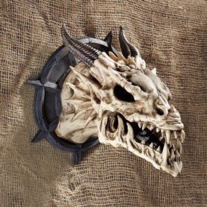 Design Toscano CL4864 10 Inch Horned Dragon Skull Trophy