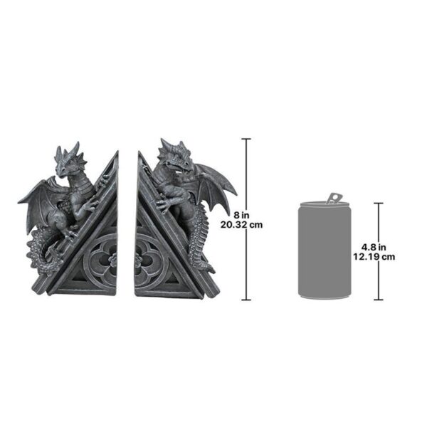 Design Toscano CL55773 4 Inch Gothic Castle Dragon Bookends