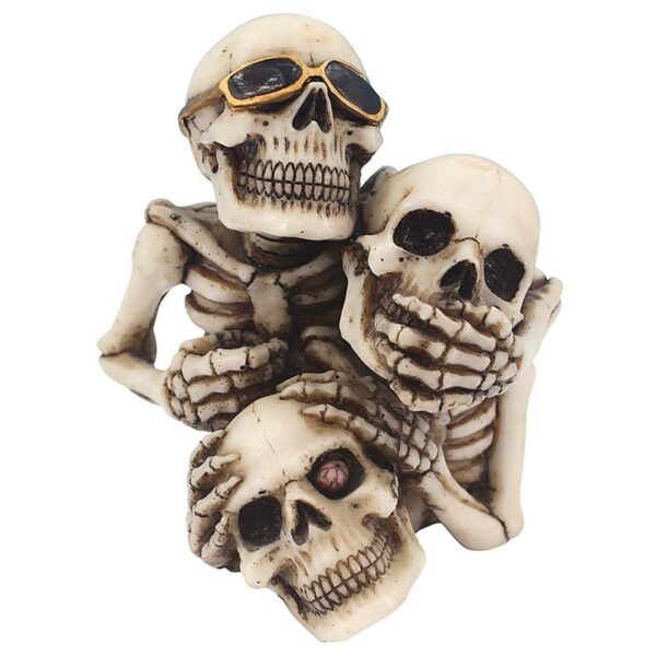 Design Toscano CL7027 3 1/2 Inch Hear See Speak No Evil Skeleton Pen Holder