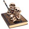 Design Toscano CL7027 3 1/2 Inch Hear See Speak No Evil Skeleton Pen Holder