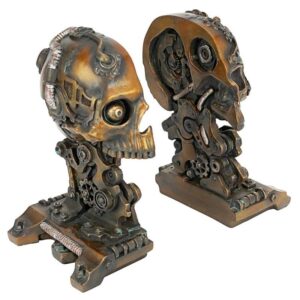 Design Toscano CL7028 6 1/2 Inch Cyborg Skeleton Bookend