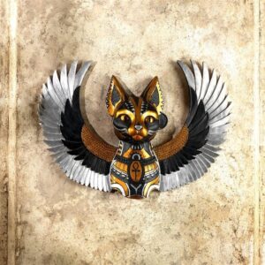 Design Toscano CL76042 12 Inch Goddess Bastet Winged Cat Wall Plaque