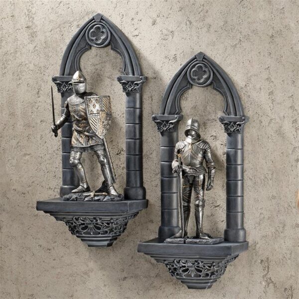 Design Toscano CL955951 5 1/2 Inch Knights of the Realm in Arches, Set of 2